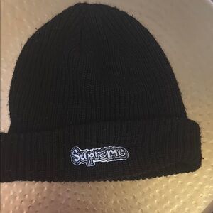 Supreme Black Knit Beanie Hat